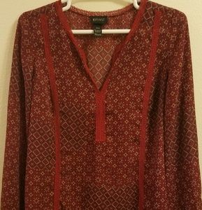 Lane Bryant maroon red print blouse size 18/20